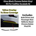 Fits Cadillac Escalade IQ 2025-2026 Vinyl Chrome Delete Grille Blackout Decal Stickers Overlay Film