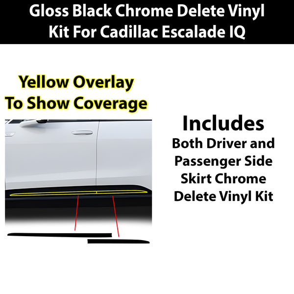 Fits Cadillac Escalade IQ 2025-2026 Vinyl Chrome Delete Grille Blackout Decal Stickers Overlay Film