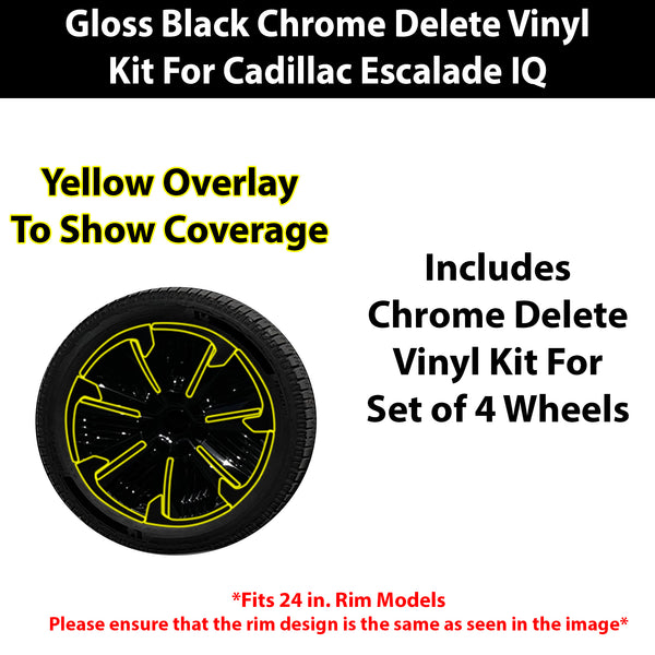 Fits Cadillac Escalade IQ 2025-2026 Vinyl Chrome Delete Grille Blackout Decal Stickers Overlay Film