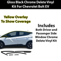 Chevrolet Bolt EV Bolt 2022-2023 Window Trim Blackout Chrome Delete Kit - Precut Gloss Black Vinyl Overlays