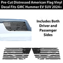 American Flag Quarter Window Decal for GMC Hummer EV SUV 2024-2026 – Precut Matte Black Vinyl