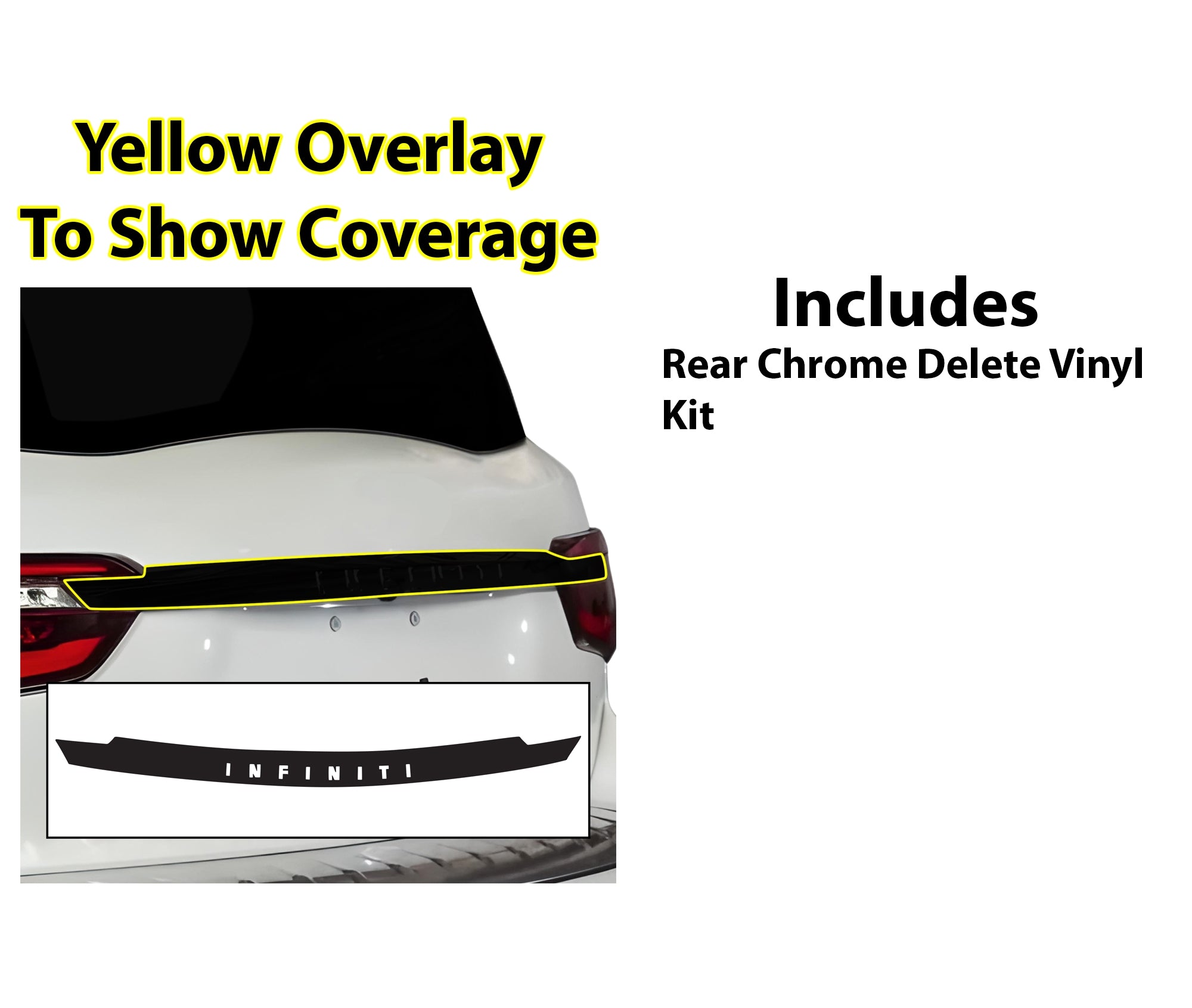 Vinyl Chrome Delete Blackout Decal Stickers Overlay Film Fits Infiniti QX80 - Bogar Tech Designs