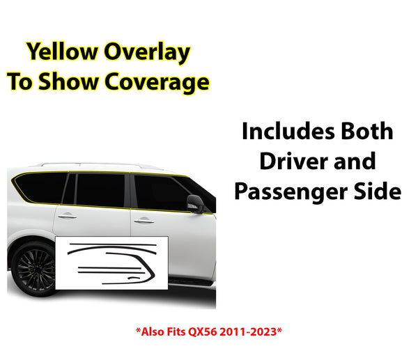 Vinyl Chrome Delete Blackout Decal Stickers Overlay Film Fits Infiniti QX80 - Bogar Tech Designs
