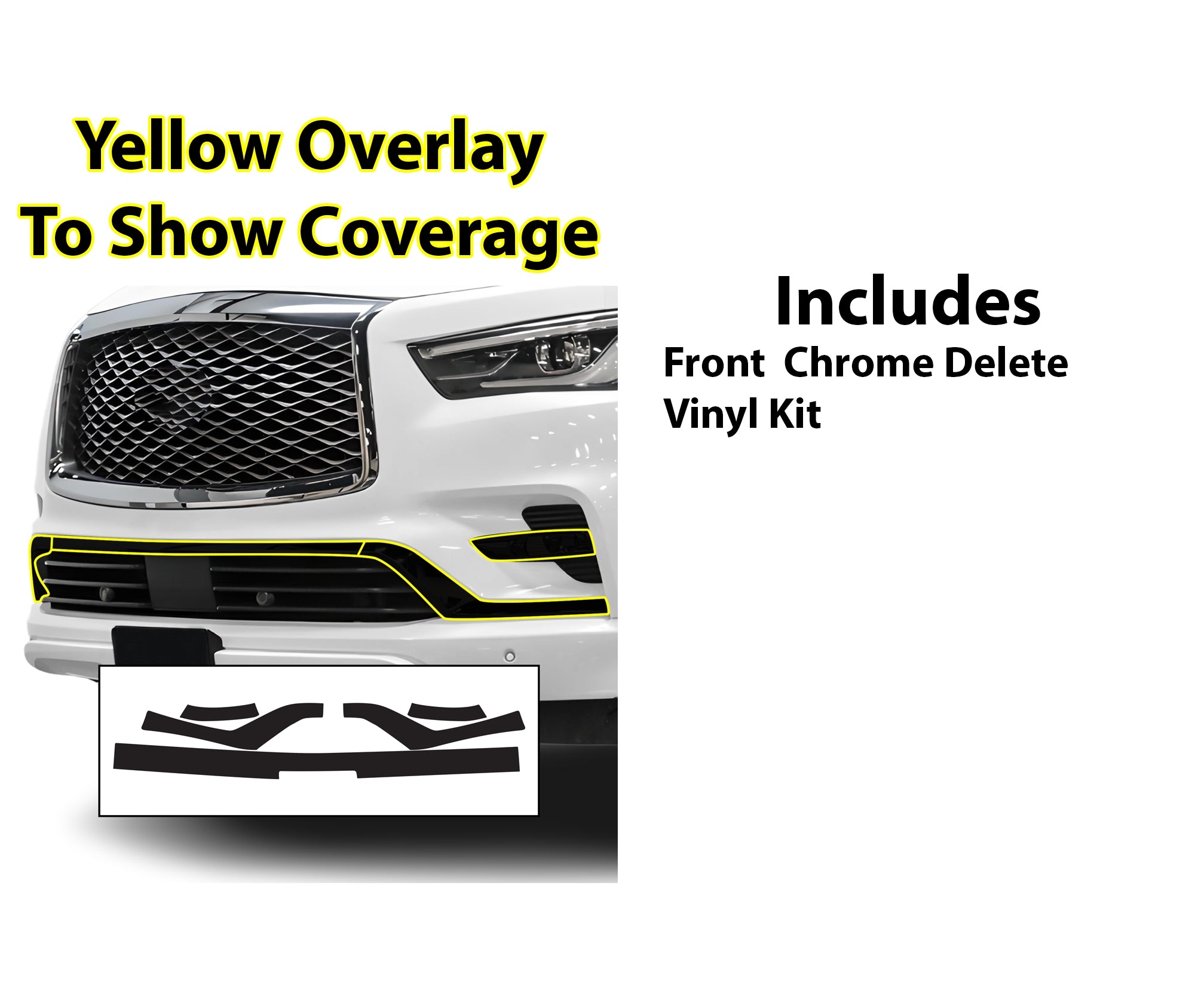 Vinyl Chrome Delete Blackout Decal Stickers Overlay Film Fits Infiniti QX80 - Bogar Tech Designs
