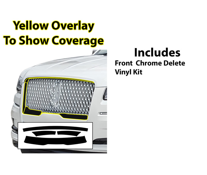 Fits Lincoln Navigator (L) 2018 - 2024 Vinyl Chrome Delete Blackout Decal Stickers Overlay Film - Bogar Tech Designs