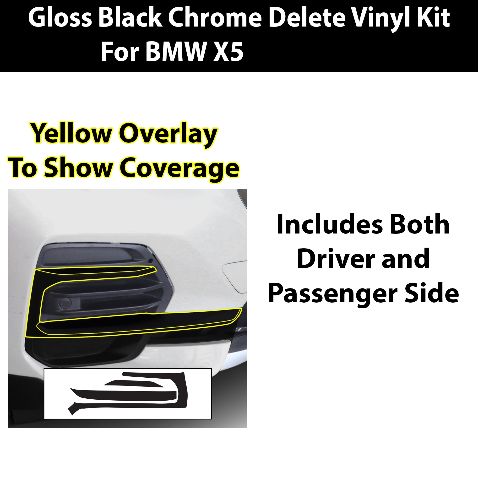 Vinyl Chrome Delete Blackout Decal Stickers Overlay Film Fits BMW X5 2019 - 2025 - Bogar Tech Designs