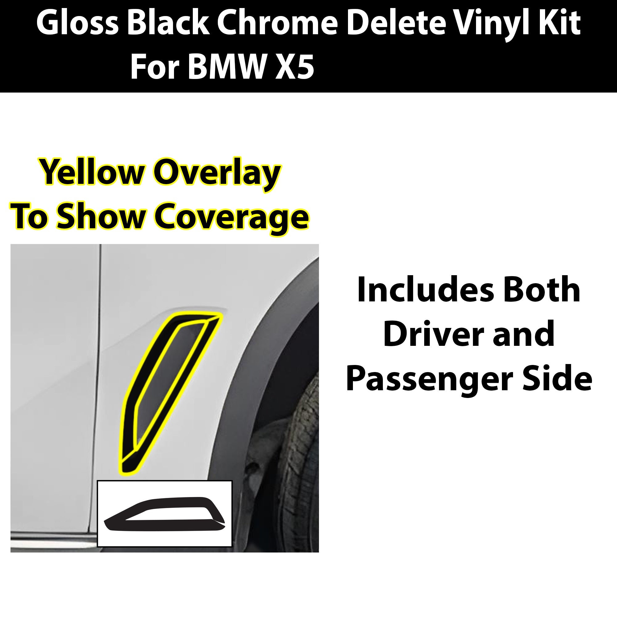 Vinyl Chrome Delete Blackout Decal Stickers Overlay Film Fits BMW X5 2019 - 2025 - Bogar Tech Designs