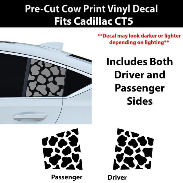 Fits Cadillac CT5 2020-2026 Animal Leopard Cheetah Cow Window Vinyl Decal Stickers