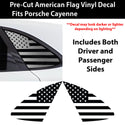 Quarter Window American Flag Vinyl Decal Stickers Fits Porsche Cayenne SUV 2020 - 2025 - Bogar Tech Designs
