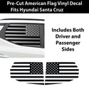 Rear Window American Flag Vinyl Decal Stickers Fits Hyundai Santa Cruz 2022 - 2025 - Bogar Tech Designs