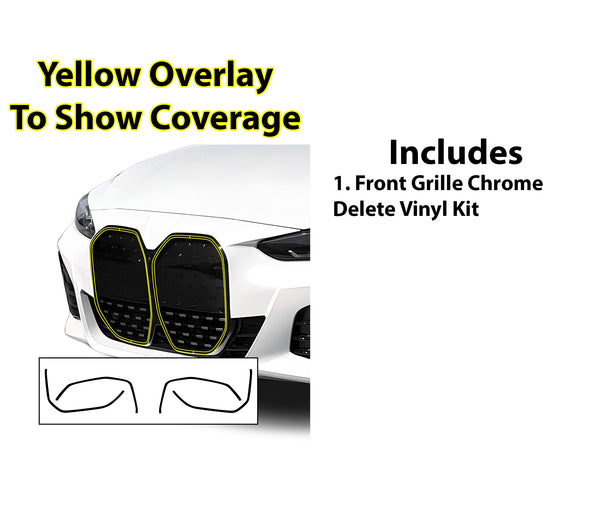 Vinyl Chrome Delete Blackout Decal Stickers Overlay Film Fits BMW i4 2022-2025