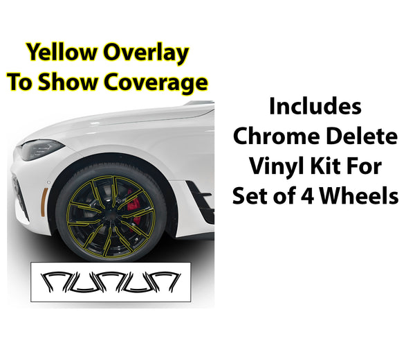 Vinyl Chrome Delete Blackout Decal Stickers Overlay Film Fits BMW i4 2022-2025