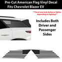 Fits Chevrolet Blazer EV 2024+ Quarter Window American Flag Vinyl Decal Stickers