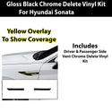 Fits Hyundai Sonata 2024-2025 Vinyl Chrome Delete Grille Blackout Decal Stickers Overlay Film
