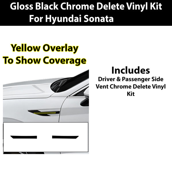 Fits Hyundai Sonata 2024-2025 Vinyl Chrome Delete Grille Blackout Decal Stickers Overlay Film