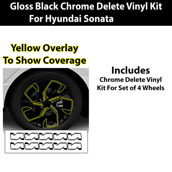 Fits Hyundai Sonata 2024-2025 Vinyl Chrome Delete Grille Blackout Decal Stickers Overlay Film