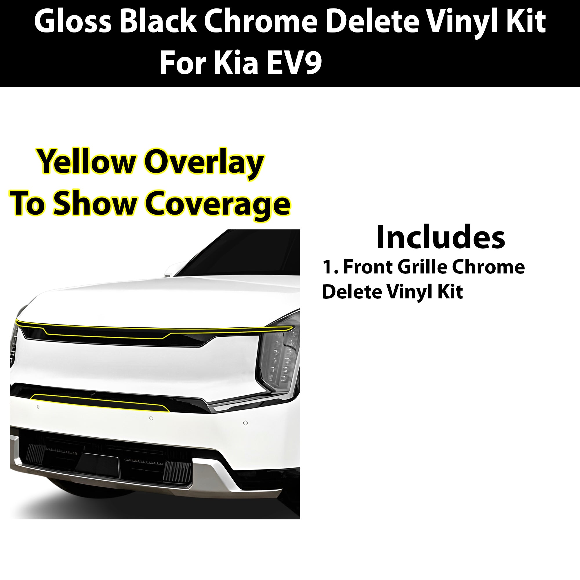 Vinyl Chrome Delete Blackout Decal Stickers Overlay Film Fits Kia EV9 2024 - 2025 - Bogar Tech Designs