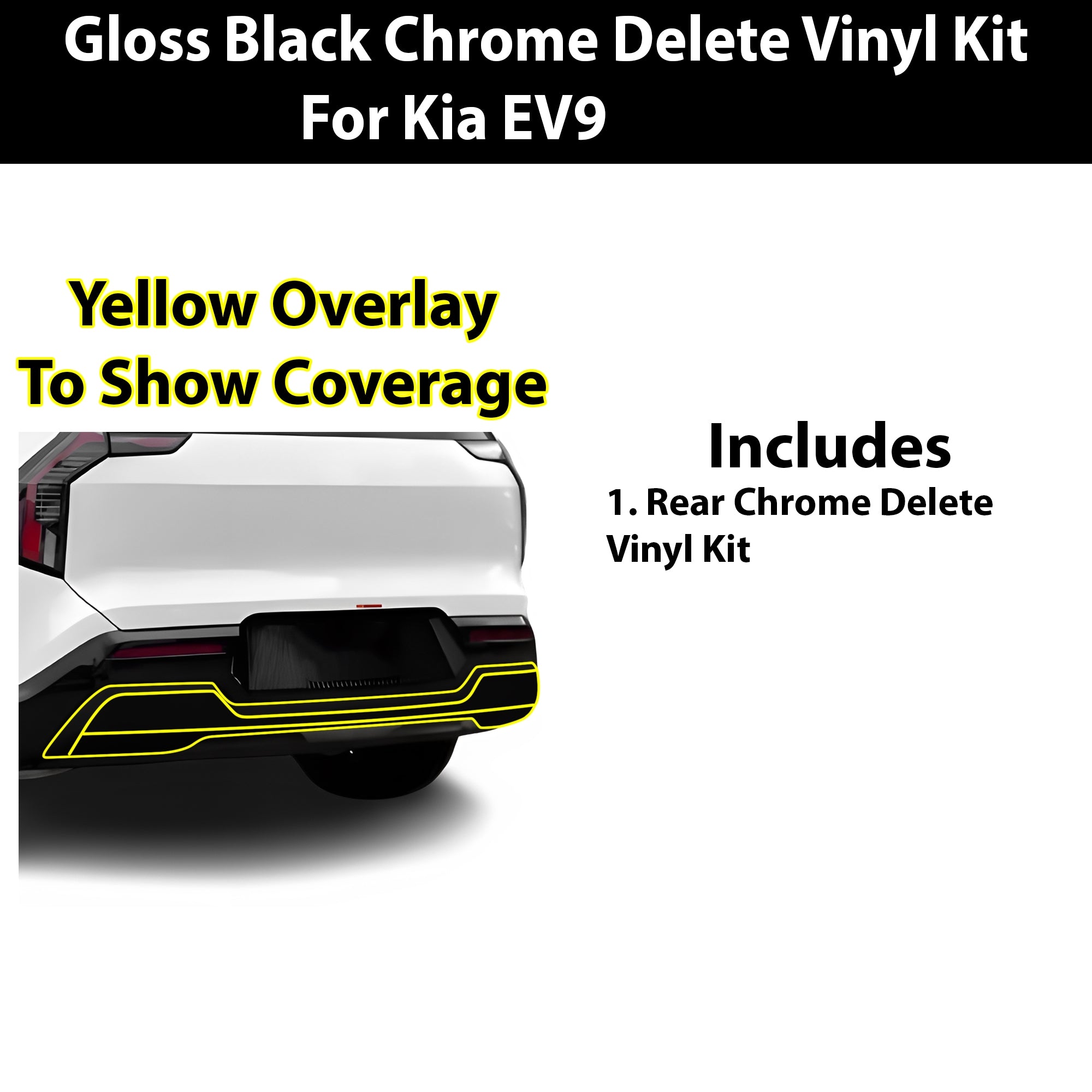 Vinyl Chrome Delete Blackout Decal Stickers Overlay Film Fits Kia EV9 2024 - 2025 - Bogar Tech Designs