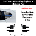 Fits Acura ADX 2025-2026 Quarter Window American Flag Vinyl Decal Stickers