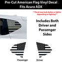 Fits Acura ADX 2025-2026 Quarter Window American Flag Vinyl Decal Stickers