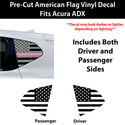 Fits Acura ADX 2025-2026 Quarter Window American Flag Vinyl Decal Stickers