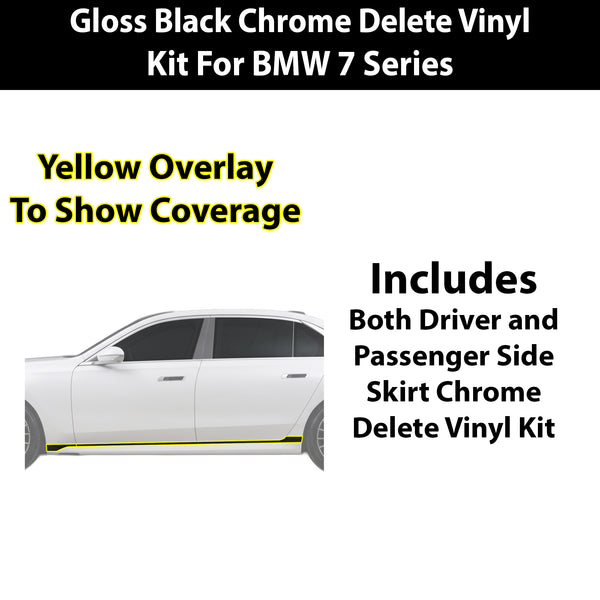 BMW 7 Series 2023-2026 Blackout Chrome Delete Kit – Precut Gloss Black Vinyl Overlays