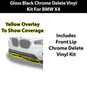 BMW X4 2019-2025 Blackout Chrome Delete Kit – Precut Gloss Black Vinyl Overlays