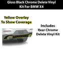 BMW X4 2019-2025 Blackout Chrome Delete Kit – Precut Gloss Black Vinyl Overlays