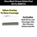 BMW X4 2019-2025 Blackout Chrome Delete Kit – Precut Gloss Black Vinyl Overlays