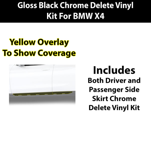 BMW X4 2019-2025 Blackout Chrome Delete Kit – Precut Gloss Black Vinyl Overlays
