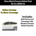 BMW X4 2019-2025 Blackout Chrome Delete Kit – Precut Gloss Black Vinyl Overlays