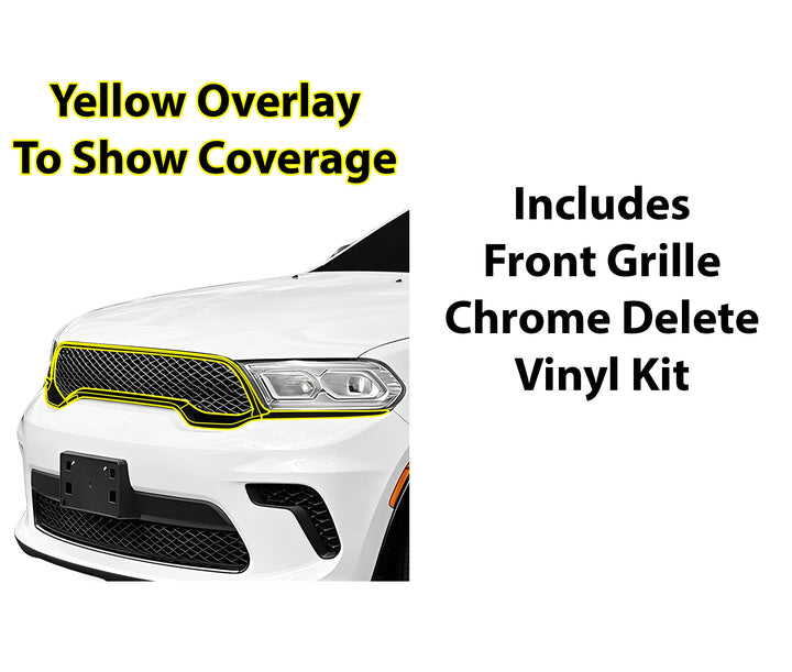 Fits Dodge Durango 2021 - 2025 Vinyl Chrome Delete Grille Blackout Decal Stickers Overlay Film - Bogar Tech Designs