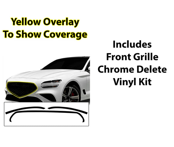 Fits Genesis G70 2022 - 2025 Vinyl Chrome Delete Grille Blackout Decal Stickers Overlay Film - Bogar Tech Designs