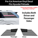 American Flag Quarter Window Decal for Hyundai Palisade 2026–2027 – Precut Matte Black Vinyl