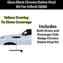 Fits Infiniti QX80 2025-2027 Vinyl Chrome Delete Grille Blackout Decal Stickers Overlay Film