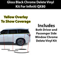Fits Infiniti QX80 2025-2027 Vinyl Chrome Delete Grille Blackout Decal Stickers Overlay Film