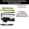 Fits Kia K4 GT-Line 2025-2026 Vinyl Chrome Delete Grille Blackout Decal Stickers Overlay Film