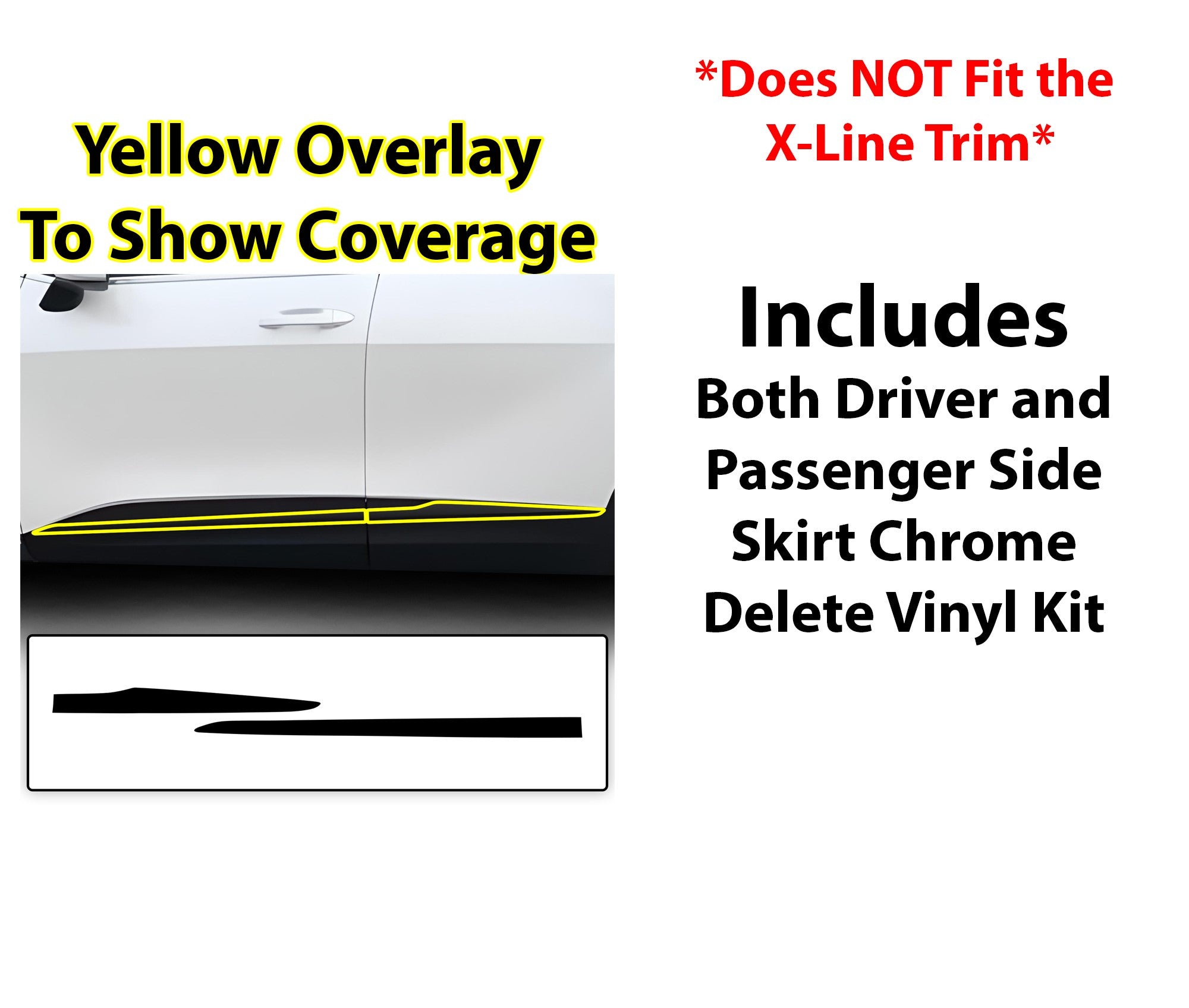 Vinyl Chrome Delete Wheel Sides Front Trim Blackout Decal Stickers Overlay Film Fits Kia Sportage 2023 - 2025 - Bogar Tech Designs