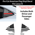 Fits Lexus IS 2017-2020 Quarter Window American Flag Vinyl Decal Stickers