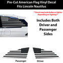 Fits Lincoln Nautilus 2024-2026 Quarter Window American Flag Vinyl Decal Stickers