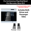 Fits Mercedes-Benz GLS 2017-2019 Quarter Window American Flag Vinyl Decal Stickers
