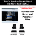 Fits Mercedes-Benz GLS 2017-2019 Quarter Window American Flag Vinyl Decal Stickers