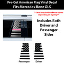 Fits Mercedes-Benz GLS 2017-2019 Quarter Window American Flag Vinyl Decal Stickers