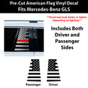 Fits Mercedes-Benz GLS 2017-2019 Quarter Window American Flag Vinyl Decal Stickers