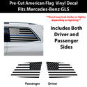 Fits Mercedes-Benz GLS 2017-2019 Quarter Window American Flag Vinyl Decal Stickers