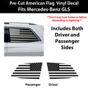 Fits Mercedes-Benz GLS 2017-2019 Quarter Window American Flag Vinyl Decal Stickers