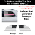 Fits Mercedes-Benz GLS 2017-2019 Quarter Window American Flag Vinyl Decal Stickers