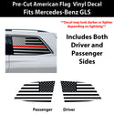 Fits Mercedes-Benz GLS 2017-2019 Quarter Window American Flag Vinyl Decal Stickers