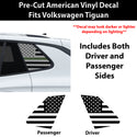 Fits Volkswagen Tiguan 2025-2027 Quarter Window American Flag Vinyl Decal Stickers