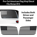 Quarter Window American Flag Vinyl Decal Stickers Fits Rivian R1S 2022 - 2025 - Bogar Tech Designs
